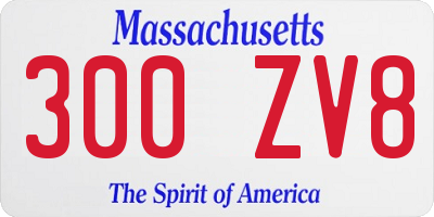 MA license plate 300ZV8