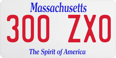 MA license plate 300ZX0