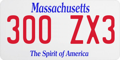 MA license plate 300ZX3