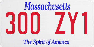 MA license plate 300ZY1