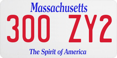 MA license plate 300ZY2