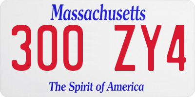 MA license plate 300ZY4