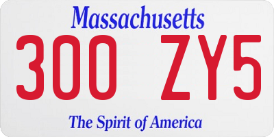 MA license plate 300ZY5