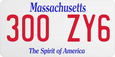 MA license plate 300ZY6