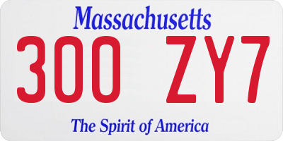 MA license plate 300ZY7
