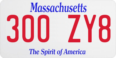 MA license plate 300ZY8