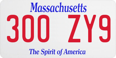 MA license plate 300ZY9