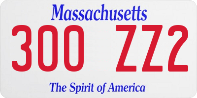 MA license plate 300ZZ2