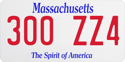 MA license plate 300ZZ4