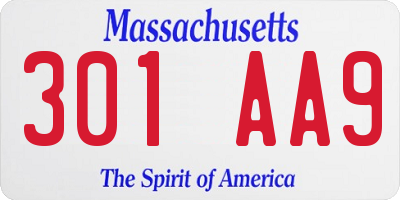 MA license plate 301AA9