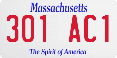 MA license plate 301AC1