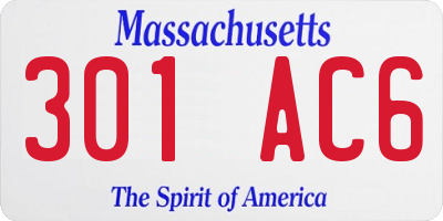 MA license plate 301AC6