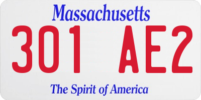 MA license plate 301AE2