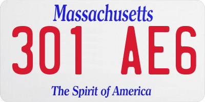 MA license plate 301AE6