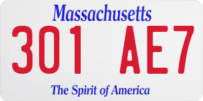 MA license plate 301AE7