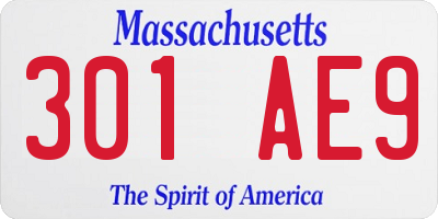 MA license plate 301AE9