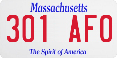 MA license plate 301AF0