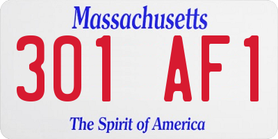 MA license plate 301AF1