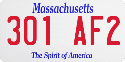 MA license plate 301AF2