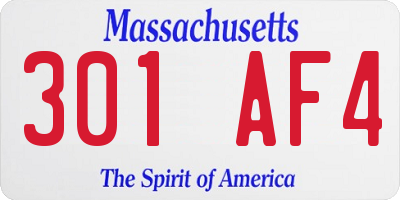 MA license plate 301AF4