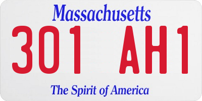 MA license plate 301AH1
