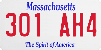 MA license plate 301AH4