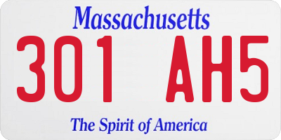 MA license plate 301AH5
