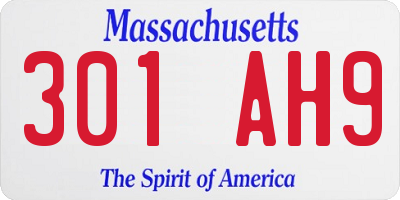 MA license plate 301AH9