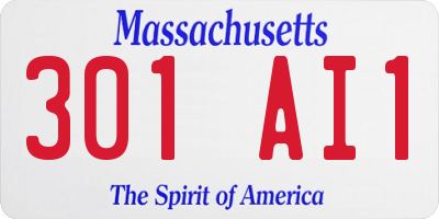 MA license plate 301AI1