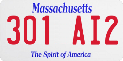 MA license plate 301AI2