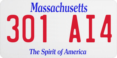 MA license plate 301AI4