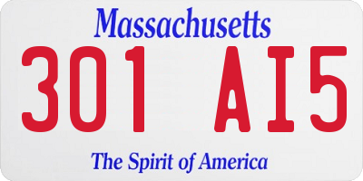 MA license plate 301AI5