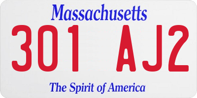 MA license plate 301AJ2