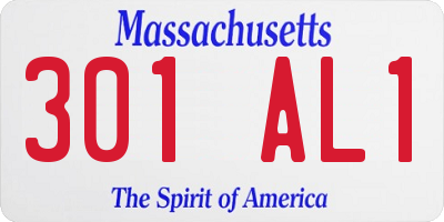 MA license plate 301AL1