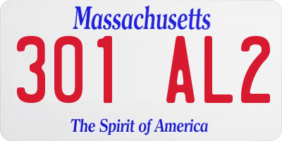 MA license plate 301AL2