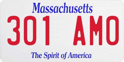 MA license plate 301AM0