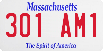 MA license plate 301AM1