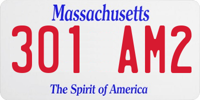 MA license plate 301AM2