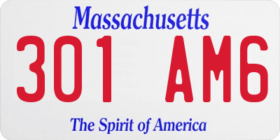 MA license plate 301AM6