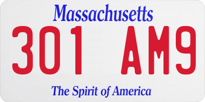 MA license plate 301AM9