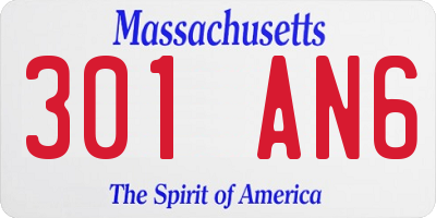 MA license plate 301AN6