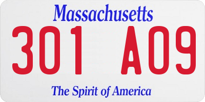 MA license plate 301AO9