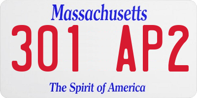 MA license plate 301AP2