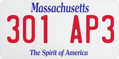 MA license plate 301AP3