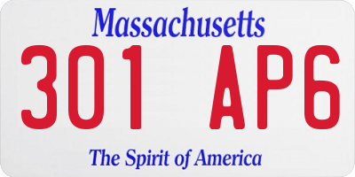 MA license plate 301AP6