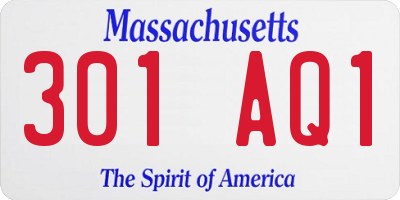 MA license plate 301AQ1