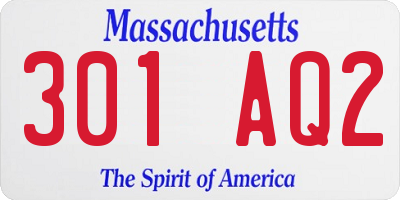 MA license plate 301AQ2