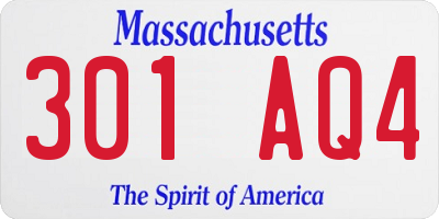 MA license plate 301AQ4