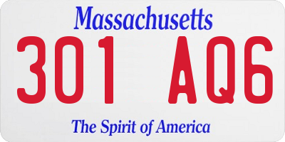 MA license plate 301AQ6