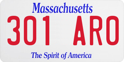 MA license plate 301AR0
